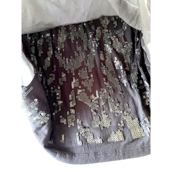 Guess Women's Small Black Sequin Racerback Tank Top Chiffon Cowl Layer in Front - Picture 5 of 10